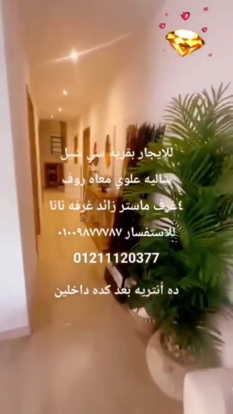 للايجار شاليه علوي بقرية سيشل كود 31